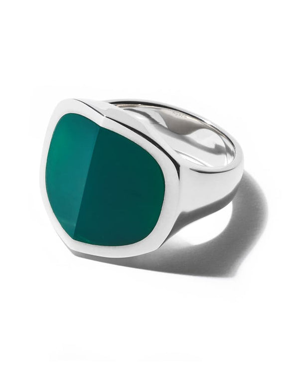 EQUINOX-Pyramid Green Agate Ring L size