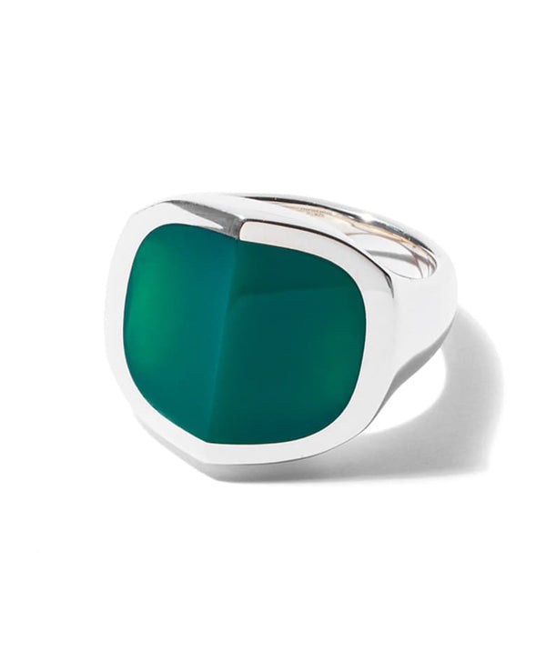 EQUINOX-Pyramid Green Agate Ring Size M