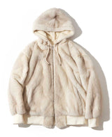 reversible fur hoodie