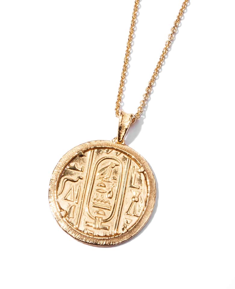Egyptian mythology antique coin style pendant