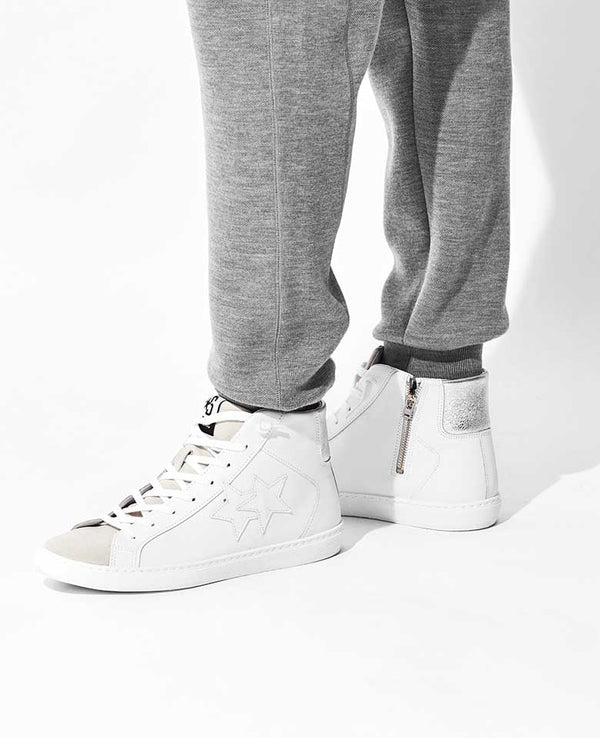 high cut leather sneakers 