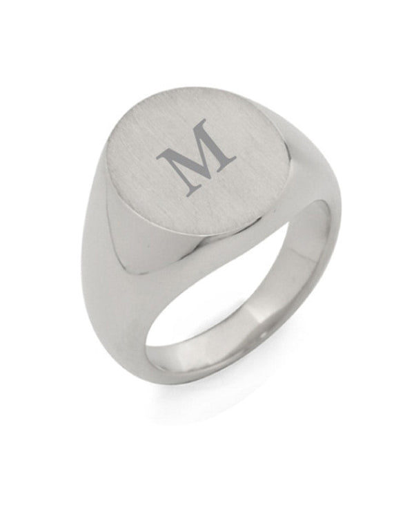 [Initials can be selected] Oval stamp ring (hairline)