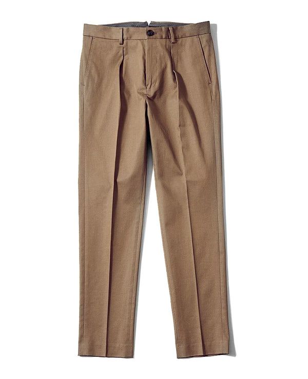 Supima triple plied & yarn dyed stretch chino one pleated