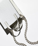 Croco x Cowhide Combination Chibi Shoulder Bag with Chain