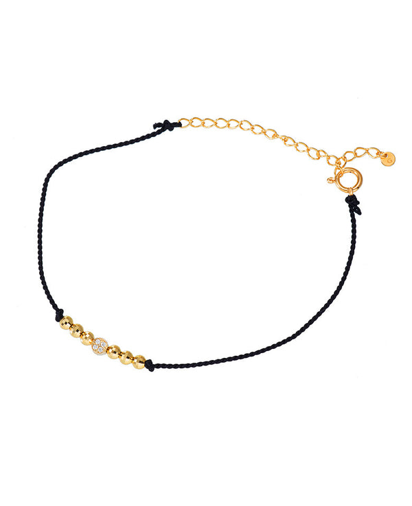 Diamond cord bracelet (K10YG)