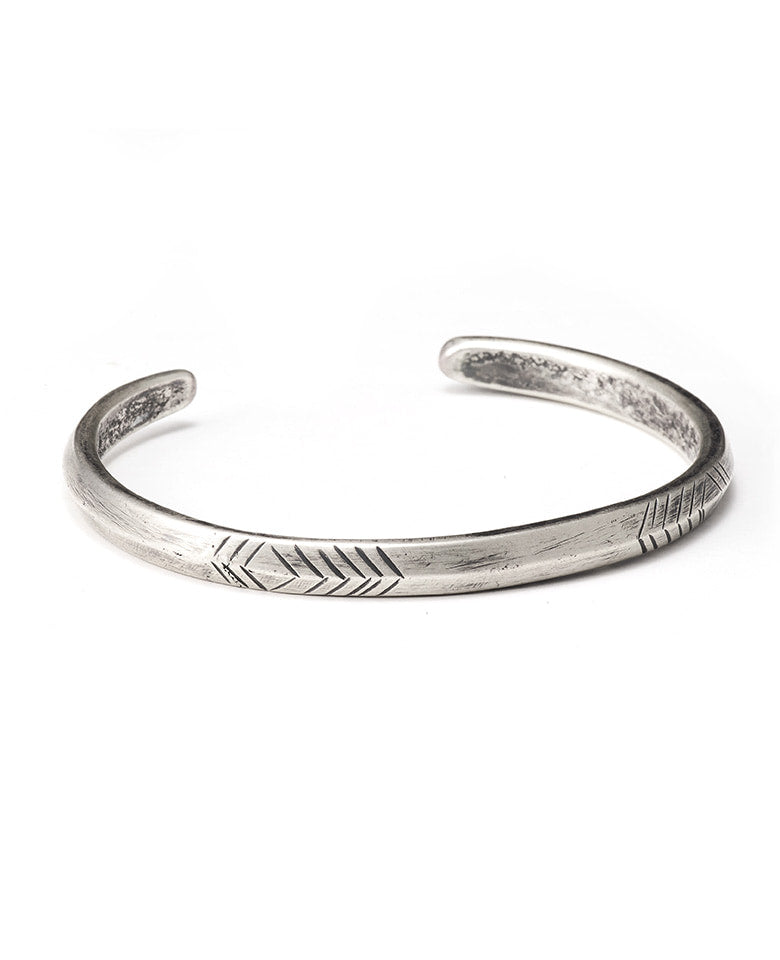 1/4” Coin Silver Triangle Stamp Bangle
