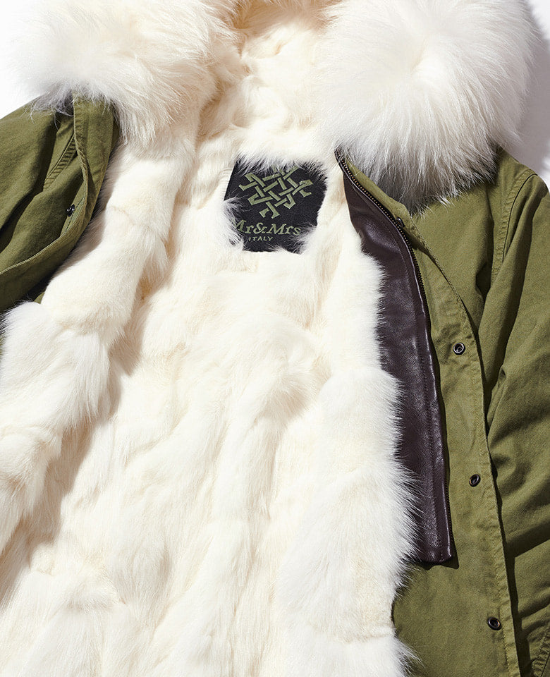ARMY PARKA PATCH FOX RACOON FUR