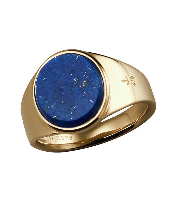 SIGNET RING (K10YG lapis lazuli)