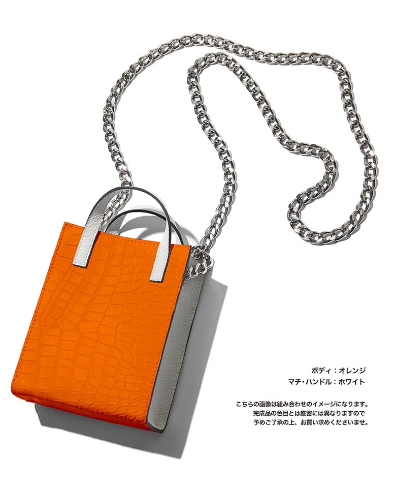 【Club LEON別注】クロコ×牛革コンビ チェーン付き