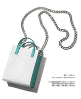 [Club LEON special order] Crocodile x cowhide combination Chibi shoulder bag with chain Color order