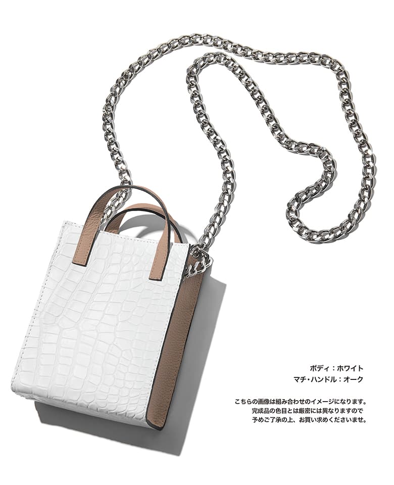 【Club LEON別注】クロコ×牛革コンビ チェーン付き